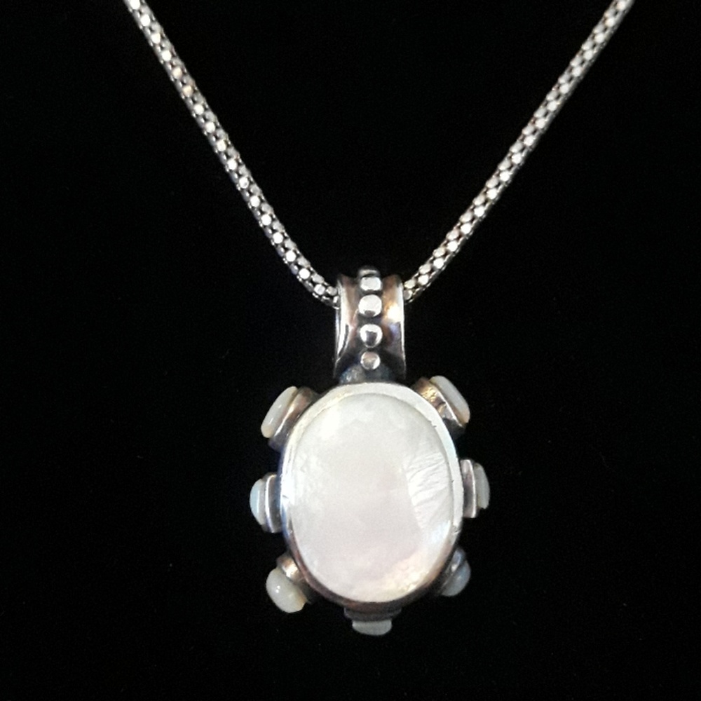 🔥925 Silver necklace with mother of pearl stones